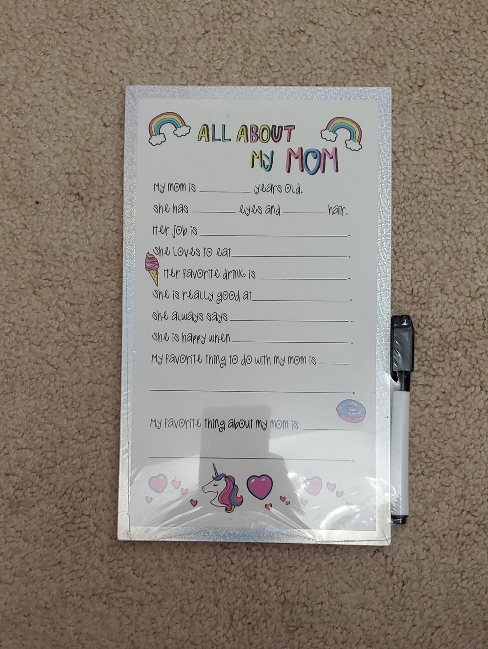Claire's dry erase board